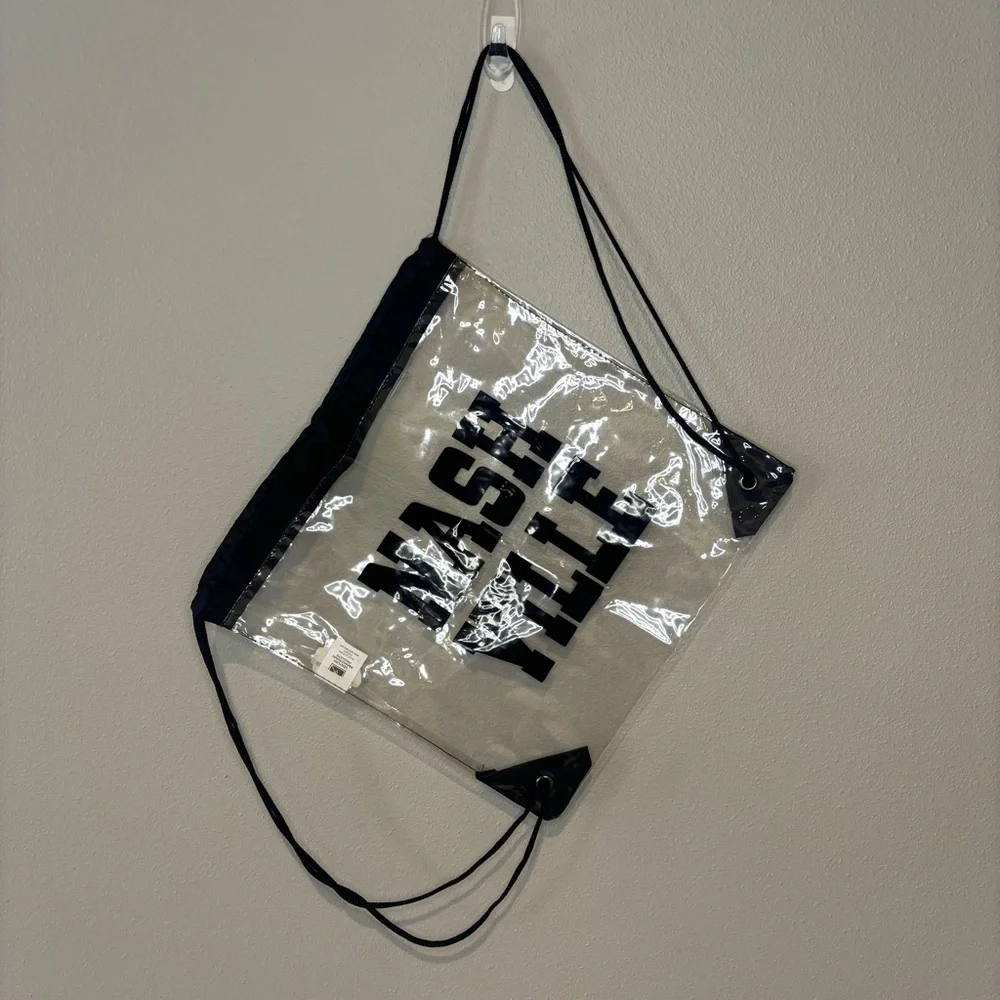 NASHVILLE Clear and‎ Black Drawstring Bag NWT